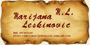 Marijana Leškinović vizit kartica